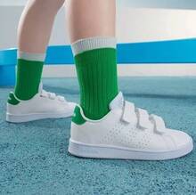 Adidas neo ADVANTAGE 舒適百搭 耐磨 低筒 兒童板鞋 - 白色 - 查看 2