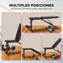 Banca de Pesas Profesional 300 kg – 3 Niveles (Plano, Inclinado, Declinado) + Soporte para Piernas – Estructura de Acero Reforzado, Ideal para Press Banca y Abdominales - Maryland - Ver 2