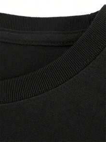 Camiseta clásica Crocin alrededor del árbol de Navidad, camiseta para mujeres, 220g de algodón puro, cuello redondo casual, ideal para paseos tranquilos y diversión al aire libre.-Camisetas básicas versátiles, calle, talla única, camiseta holgada - Negro - Ver 6