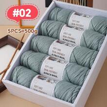 5pcs/Pack Chunky Knitting Yarn, Alpaca Knitted Blend, Handmade Sweater, Scarf, Jacket Knitting Supplies - 5-pack - View 29