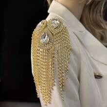 1pc Luxurious Crystal Tassel Shoulder Chain, Suitable For Wedding Bride Off-Shoulder Dress, Crystal Glass Accessory - Tassel Shoulder Chain - View 8