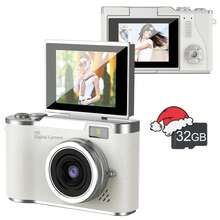 Fotocamera digitale, fotocamera ad alta definizione adatta per fotografia, registrazione video, messa a fuoco automatica, fotocamera ad alta risoluzione, anti-shake, zoom digitale 8x e fotocamere digitali, adatta come regalo di compleanno, Capodanno e Natale per principianti adulti