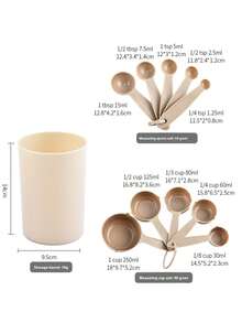 Bộ dụng cụ làm bánh bằng silicon 21 món, dụng cụ đánh trứng, dụng cụ cạo, thìa đong, cốc đong, chổi chống nóng, thìa dẹt, bao gồm khay, cốc đong, thìa đong, hộp đóng gói - Nhiều màu - Xem 4