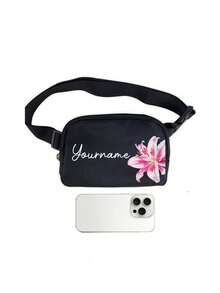 DIY Customizable White Jumpsuit Waist Bag, Fashionable Item, Classic Multifunctional. This Waterproof Multifunctional Crossbody Bag Makes Your Jumpsuit Both Stylish And Tidy! A Gift For Family And Friends. - Black - View 7