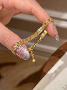 Set de 5 piezas de pulseras de cadena trenzada, de serpiente y con cuentas, de material de aleación de zinc resistente al agua y al desgaste, perfecto para uso diario, vestimenta de fiesta y como regalo (no usar durante el ejercicio o el baño)