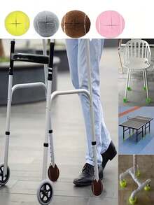 4个网球椅腿套，助行器专用网球（预切），4个预切助行器网球（老年人适用），预切球，适用于助行器脚套和椅子腿套，通用助行器滑行球，保护地板，适用于大多数椅腿 - 彩色 - 查看 2