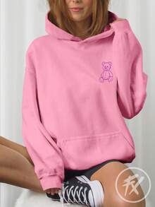 Bear Sweatshirt Be Yourself Be Yourself Humor Bear  3160 - Rosa Pálido - Ver 4
