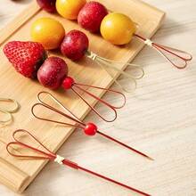 100/60/30 Pcs Natural Bamboo Cocktail Picks - 4.8 Inch Food Skewers With Loop End, Suitable For Food, Appetizers, BBQ, Party, Sandwiches, Fruits, Cheese And Cold Cut Boards - Disposable Sturdy Skewers - Multicolor - View 7