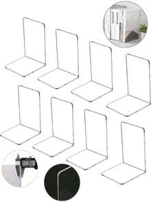 Clear Book Ends 2pcs, Acrylic Bookends For Shelves, Non-Slip Bookend Decorative For Heavy Duty Book, Books Holder Stopper For Kids, Bookshelf Dividers Books Organizer For Office Home School,School Supplies, Data Sorting And Storage Racks, Book Supports