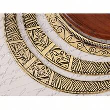 Alilang Vintage Egyptian Crescent Moon Shaped Bib Adjustable Statement Necklace - Đồng - Xem 2