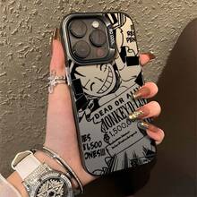 Funda para Teléfono Oficial Art Anime Cover Compatible con para 17, 17 Pro, 16E, 16, 15, 14, 13, 12, 11, 10, 9, 8,, 6, SE, XS, X, Plus, Pro, en un Diseño Plateado Colorido17  17promax - Negro - Ver 1