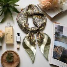 1pc Fashionable Retro Elegant Versatile Breathable Cashew Print Neckerchief - A - View 2