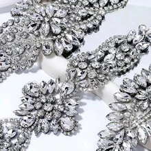 1Pc Iron-On Glass Rhinestone Applique Hotfix Shiny Crystal Decorative Patch Suitable For Clothing Dresses Shoes Bags Home Crafts Decorative Crystal Accessories, Christmas New Year Holiday Party Dress Art Decoration Applique - Multicolor - View 5