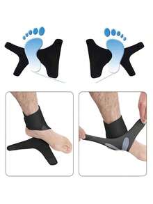 1 قطعة - دعامة الكاحل قابلة للتعديل للرجال والنساء، مع وسادة الكاحل السيليكونية بشكل U- مع أداتي ربط قابلتين للتحرير- دعامة ضغط الكاحل، دعامة لقوس القدم للتمرين والجيم والرياضة والجري والسلة والكرة الطائرة! (أسود/وردي/رمادي) - اكسسوارات الجيم - متعدد الألوان - مشاهدة 12