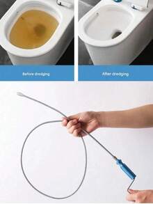 1pc Steel Wire Drain Cleaner, Bathroom Pipe Cleaning Tool, Flexible Steel Wire Sink Drain Clog Remover, Toilet Blockage Unclogging Manual Plunger, Spring Drain Cleaning Tool, Manual Drain Unclogger - Multicolor - View 9