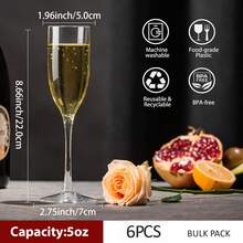 Acrylic Champagne Flutes, 5 Oz Unbreakable Goblet Glasses, Reusable Champagne Toasting Cups, Clear Champagne Glasses, Elegant Plastic Martini Glasses - Perfect For Cocktails, Champagne & Desserts - Reusable, Mousse Cups, - 彩色 - 查看 20