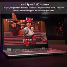 Lenovo LOQ RTX 5060 Gaming Laptop, 15.6" FHD 144Hz, AMD Ryzen 7 250, Up To 64GB DDR5 RAM, Up To 2TB PCIe M.2 SSD, Backlit Keyboard, Wi-Fi 6, Windows 11 Home, Grey - 灰色 - 查看 3