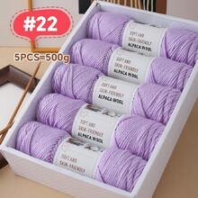 5pcs/Pack Chunky Knitting Yarn, Alpaca Knitted Blend, Handmade Sweater, Scarf, Jacket Knitting Supplies - 5-pack - View 7