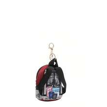 Llavero/Monedero mini Mochila NicoleLee Print Moda - Gris - Ver 3