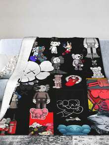 Kawss Kawaii Kaw Blanket Anime Themed Comfort Blanket - Soft Flannel Throw, Perfect Gift For Fans, For Christmas, Birthday, Halloween, For Cozy Home Use & Camping Trips - Black - View 1