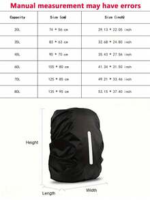 15-75L High-Gualty Backpack Rain Cover -Large Capacity, Wearesistant, Ultra-Lght, Suitable For Hiking,Camping And Backpack Rainproof And Anti-Fouling Cover, Dustproof Cover For Outdoor Travel Hiking And Mountaineering Bag, Foldable And Backpack Protective Cover With Reflective Strips, Suitable For Outdoor, Mountaineering, Commuting, School, Home, Travel Storage