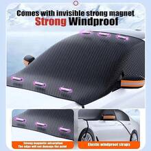 غطاء مغناطيسي للزجاج الأمامي للسيارات - درع حماية متعدد المواسم مع تصميم مضاد للسرقة، للتركيب في الأمام، متوافق مع العديد من الموديلات، مقاوم للماء والثلج ومقاوم للاشتعال مع تركيب سهل