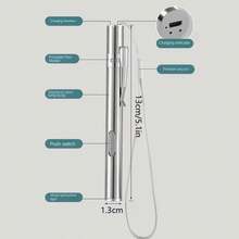 Stainless Steel Doctors Pen Light Portable With Steel Clip LED Mini Torch Water-Proof Yellow/ White Light Nursing Penlight Nurse - Bạc - Xem 4