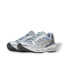 Asics KAYANO 14 男女通用训练运动鞋 透气轻便吸汗 弹性好 多功能 易洗 灰色 银色 蓝色 1203A537-401 - 灰/銀/藍 - 查看 1