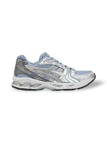 Asics KAYANO 14 男女通用训练运动鞋 透气轻便吸汗 弹性好 多功能 易洗 灰色 银色 蓝色 1203A537-401 - 灰/銀/藍 - 查看 3
