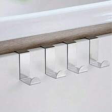  Door Top Hooks, Cabinet Door Hanger, Metal Hangers, Sturdy Bathroom Door Towel Hook, Unmarked Nail Free, Wardrobe Hook, Bathroom Shelf, Door Storage, Bathroom Hook,Clothes, Bags, Bags, Hats Storage ,Hanging Clothes Coats Organizer,Used For Kitchen Wardrobes, Cabinets, Offices, Bathrooms, Bedrooms, Cabinet Doors ﻿ ﻿ - Random Color - View 3