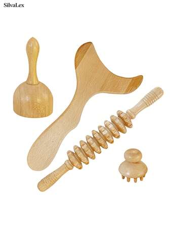 SilvaLex Wooden Massage Tool, Full Body Massager, Hand Massager, Leg Massager, Shoulder Massager, Shoulder & Neck Massage Tool, Facial Massage Tool, Suitable For Home Use, Can Be Given As A Gift To Family And Friends
