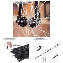 1 Set Universal Spokes 13G 215mm Length Bike Wheel Spokes Nipple Black 45 Steel - Initial - View 1