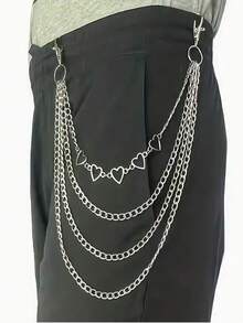 سلسلة متعددة الطبقات للبنطلون على الطراز الشارع الرجالي، قلادة نجمة بتصميم هيب هوب حديث وأنيق - سلسلة بنطلون ذات نجمة خماسية الرؤوس - مشاهدة 7