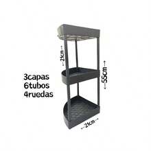 Estante Esquinero Triangular de 3 Niveles – Ahorra Espacio, Ideal para Baños, Cocinas y Sala, 60 cm de Alto x 18 cm de Lado, Plástico