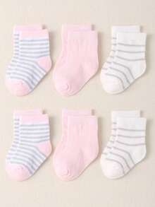 24-Pair Pack Of Baby Girl And Toddler Candy Colors Socks With Adorable Cartoon Animals - Butterflies, Rabbits, Hearts & Flowers. Fun, Unique Patterns, Skin-Friendly And Soft. , Versatile Mid-Calf Socks For Daily Wear, Festival Gifts, Travel. Colors And Styles Randomly Shipped - Multicolor - View 21