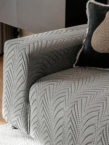 1pc 3D Sofa Cover, Multi-Functional Full Coverage Sofa Slipcover, Solid Color Geometric Pattern Design Sofa Protector, Holiday Decor Sofa Cover, High Elasticity All-Inclusive Sofa Cover, Suitable For All Seasons - Dark Grey - View 6