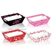 4pcs Heart, Lips Themed Gift Box, Paper Basket Tray, Suitable For Valentine's Day/Wedding/Easter/Party - Multicolor - View 8