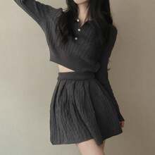 Women Sweater Co-Ords - Dark Grey - View 4