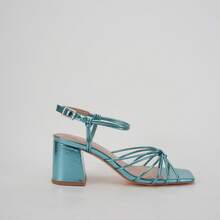 Women's Strappy Sandals Women 2.5-Inch Block Heel Tie Strap Square Toe Casual Comfortable Summer Shoes - TURQ - 查看 9