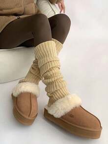 40cm Thick & Long Japanese Style Women's Knitted Leg Warmers, Thigh High Over The Knee Leg Warmers, Yoga Leg Warmers, Autumn/Winter