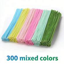 300/600/620 PCS Pipe Cleaners For Flowers, Pastel Chenille Stems With 20 Pcs Flower Stems, Macaroon Chenille Stems For Crafts, Pipe Cleaners Craft Set, Pipe Cleaners Bulk For Tulip, Rose, Lily, Sunflower, Pipe Cleaners, Multi-Colored, Flower Making Kit, Arts And Craft Supplies, Ideas For Art Project Activity, Craft Supplies Bulk For DIY Art And Craft Projects Creative Gift Wrapping Party Decorations(Macaron Series) - 彩色 - 查看 15