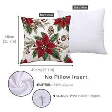 MEMNUN 1 Stück/2 Stücke/4 Stücke 17.7*17.7in(45*45cm)/19.69*19.69in(50*50cm)/15.75*15.75in(40*40cm) fuchsiafarbener Weihnachtsblumen Muster Kissenbezug (einseitig bedruckt), Heimdekoration Kissenbezug für Bett, Sofa, Bank, geeignet für täglichen Gebrauch oder hochwertige minimalistische Heimdekoration, Wohnzimmer, Schlafzimmer