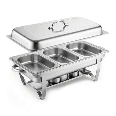 Warmhaltebehälter Essen - Erstklassiger Edelstahl Chafing Dish - Warmhaltebehälter für Speisen inkl. Anleitung - Speisenwärmer ideal für Events und Partys