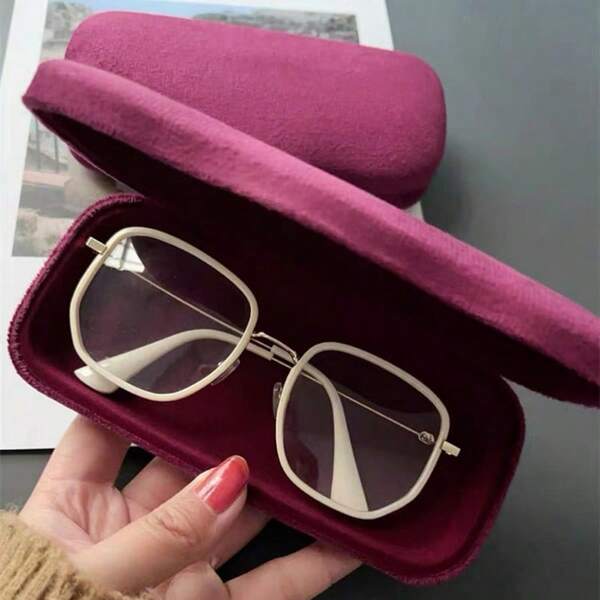 Etui de ochelari vintage din catifea și metal, etui de ochelari la modă pentru bărbați și femei, etui de ochelari în stil artistic
