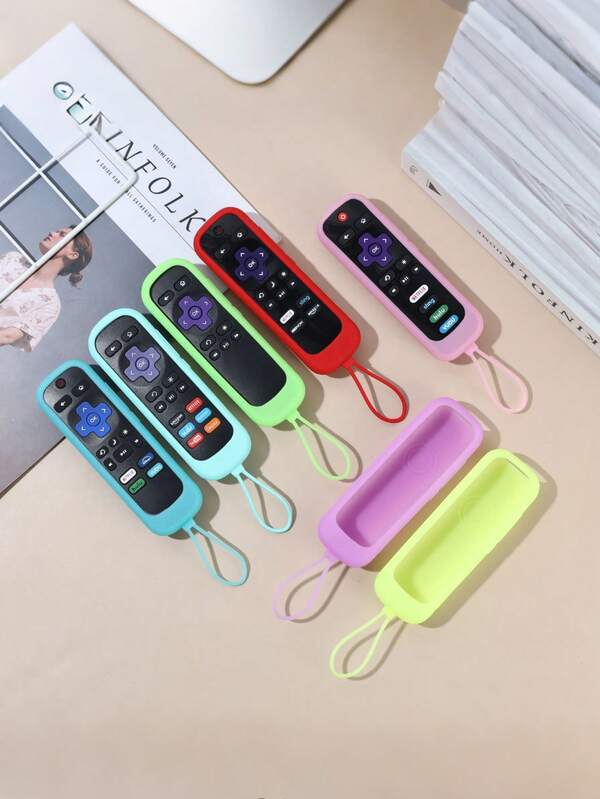 Silicone Remote Control Protective Cover For Roku TV Remote Silicone Remote Control Cover Compatible With Roku TV Remote, Glow-In-The-Dark Remote Holder Case For Roku Streaming Stick 4K, Express 4K+, Premiere, Stream Bar, Simple Remote/Voice Remote With Lanyard Insulation, Galentines, Puppy, Carnival
