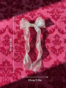 1个/3个极光蝴蝶结发夹、珍珠发夹和鸭嘴夹，甜美洛丽塔风格女孩发饰，舞台摄影化妆道具 - 彩色 - 查看 12