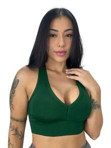 Top Fitness Racerback With Removable Padding - Green - View 1