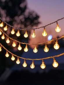 1pc 20/50/100/200 Solar Powered Crystal Ball LED Light, Suitable For Garden, Outdoor Solar Lights With 8 Lighting Modes, Hotel/Restaurant/Event Yard Decor