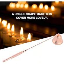 1 Unids Moda de Acero Inoxidable en forma de Campana Vela Snuffer Wick Trimmer Cubierta Herramienta de Mano (Oro Rosa) - Oro rosa - Ver 8