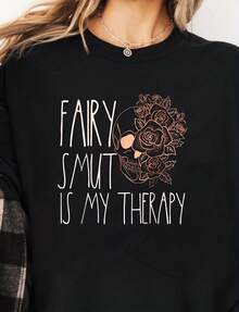 Romantasy Books Fairy Ut Therapy Spicy Book F Tales T-Shirt220G Heavyweight 100% Cotton T-Shirt.  With Butterfly Print Pattern, Suitable For Girls And Wo's Short Sved Round Neck Inspirational Shirt, Cute Aesthetic Y2K Style Summer Top, Suitable For Outdoor, Family, Work Or Street Wear Casual Loose Daily T-Shirt - 黑色 - 查看 1